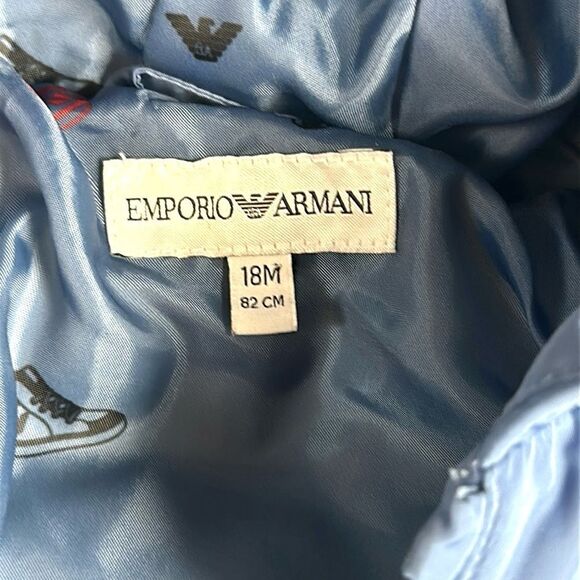 Emporio Armani Baby Boy’s Hooded Down Puffer Jacket Blue and Gray 18 months - Picture 10 of 13